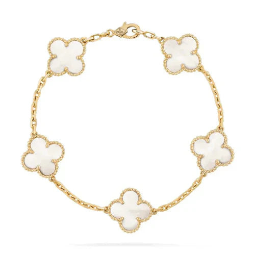 Pulsera Trebol Van Cleef | Baño de Oro + Caja Premium Gratis✨